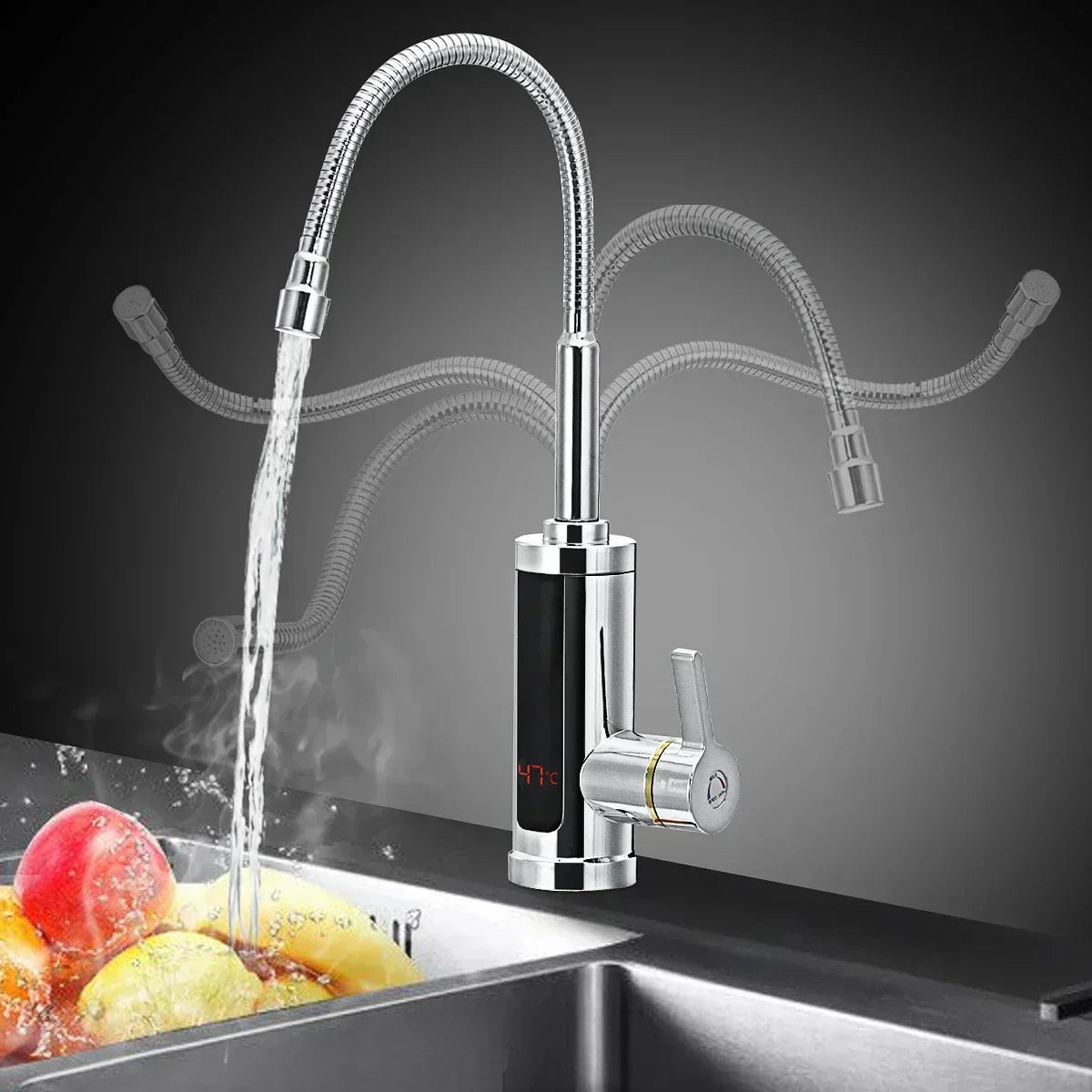 Grifo eléctrico de cocina de 3000 W con agua caliente instantánea