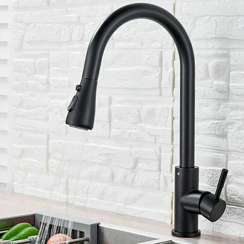 Grifo Extraíble Monomando – Grifo Flexible con Función de Ducha, Acero Inoxidable de Alta Calidad, Ideal para Cocinas Modernas, Fácil Instalación