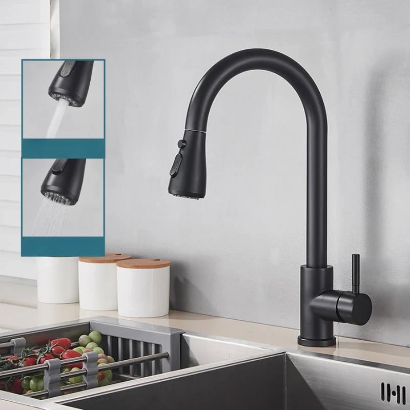 Grifo Extraíble Monomando – Grifo Flexible con Función de Ducha, Acero Inoxidable de Alta Calidad, Ideal para Cocinas Modernas, Fácil Instalación