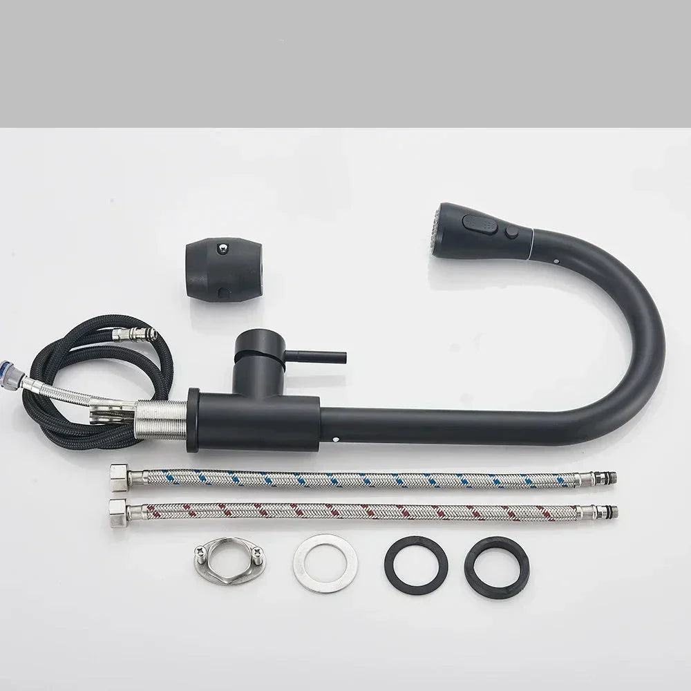 Grifo Extraíble Monomando – Grifo Flexible con Función de Ducha, Acero Inoxidable de Alta Calidad, Ideal para Cocinas Modernas, Fácil Instalación