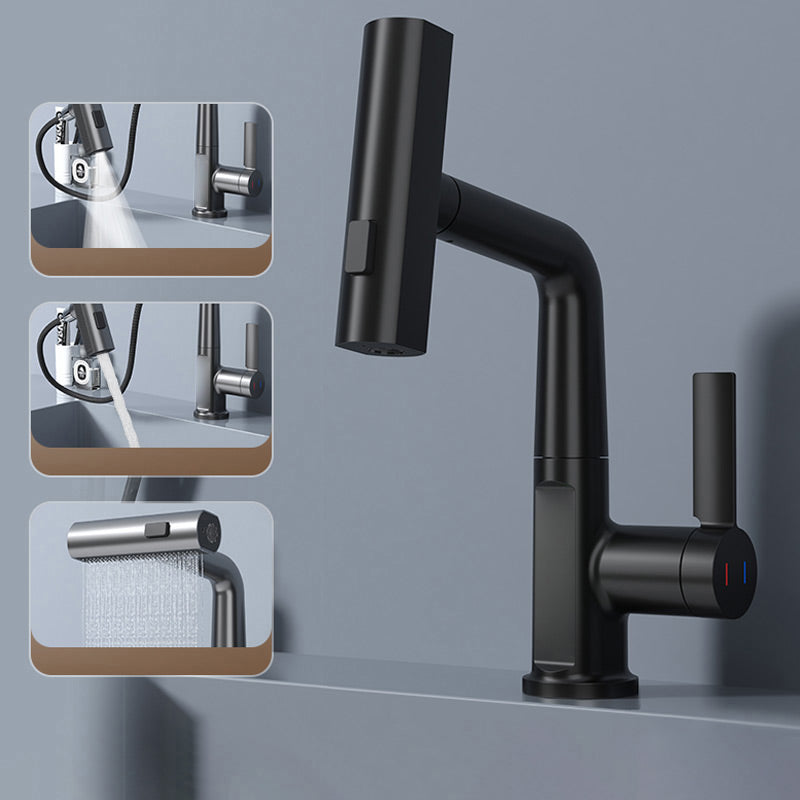 Grifo flexible con LED para cocina y baño: giro de 360°, manguera extraíble y 5 modos de pulverización