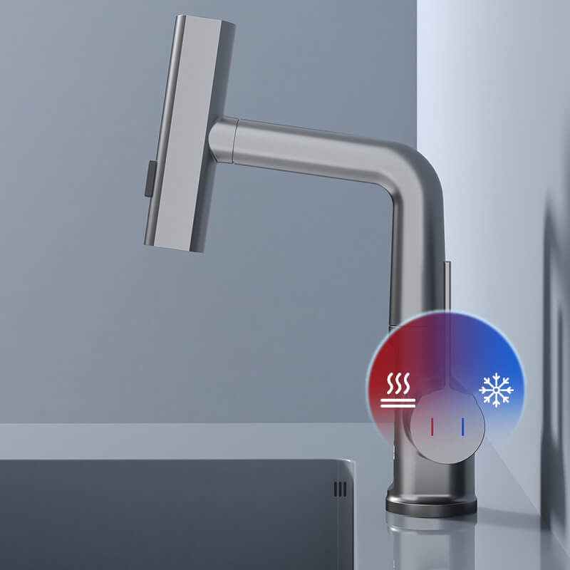 Grifo flexible con LED para cocina y baño: giro de 360°, manguera extraíble y 5 modos de pulverización