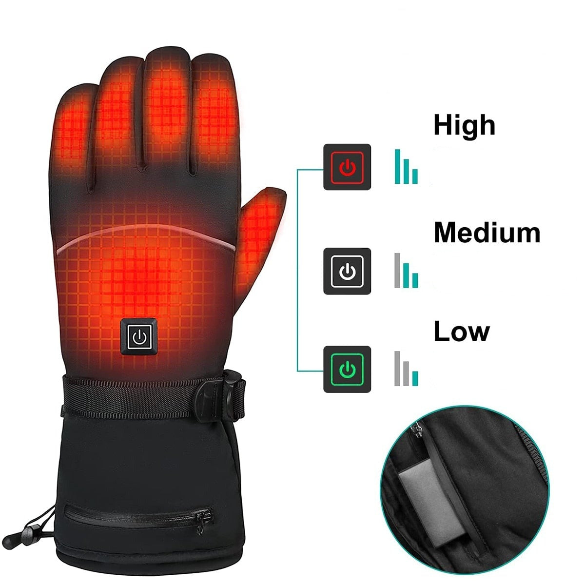 Guantes calefactables eléctricos