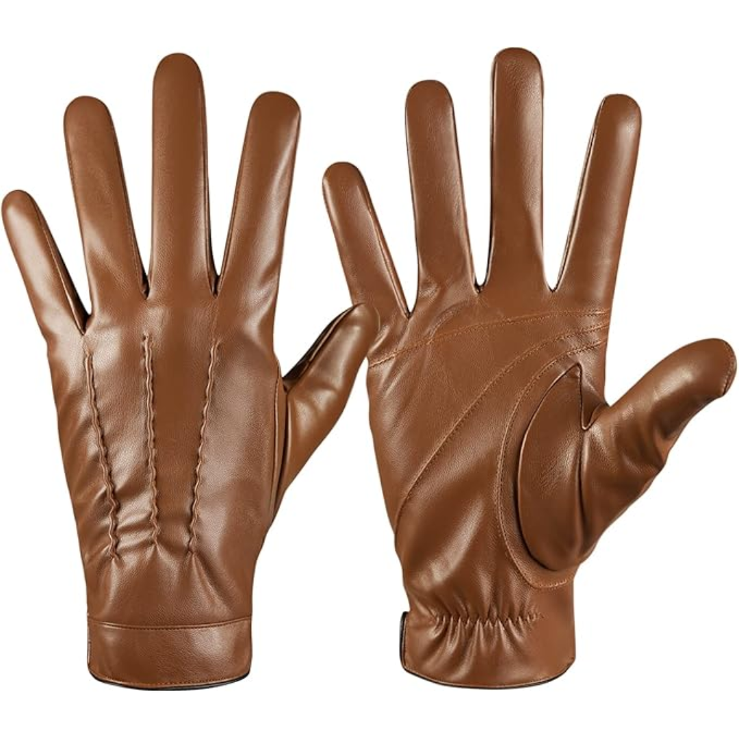 Guantes de cuero de invierno táctiles