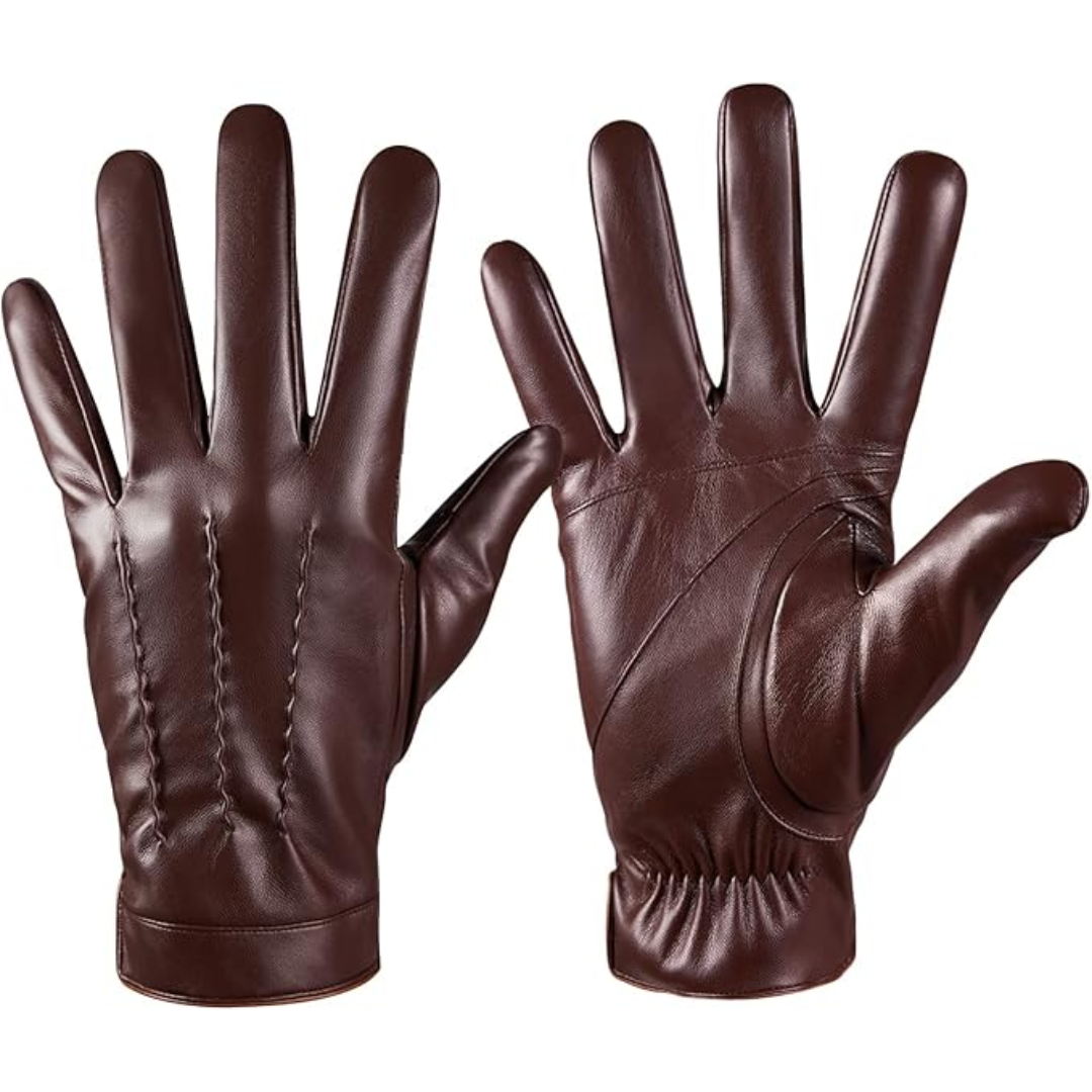 Guantes de cuero de invierno táctiles