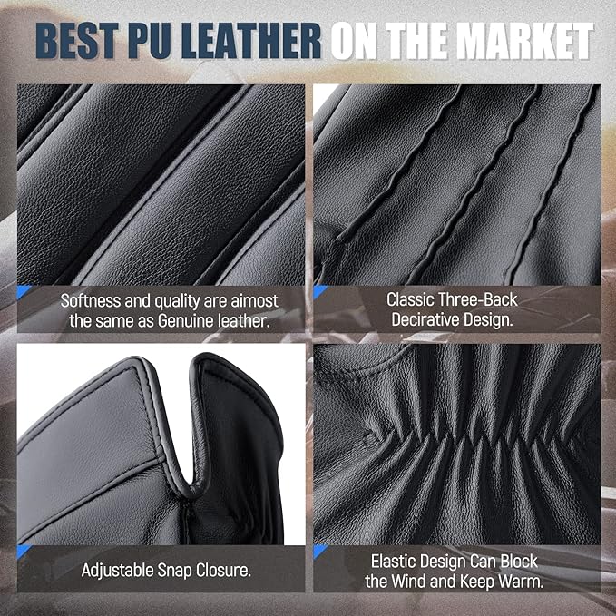 Guantes de cuero de invierno táctiles