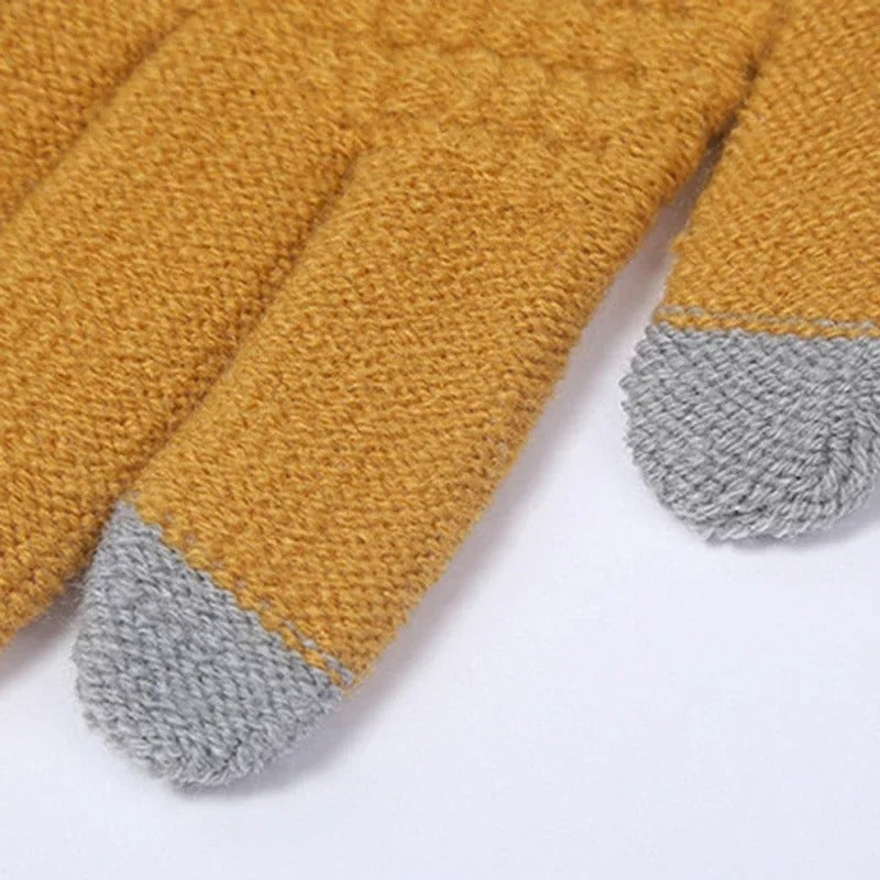 Guantes de invierno de punto de Cachemira para mujer