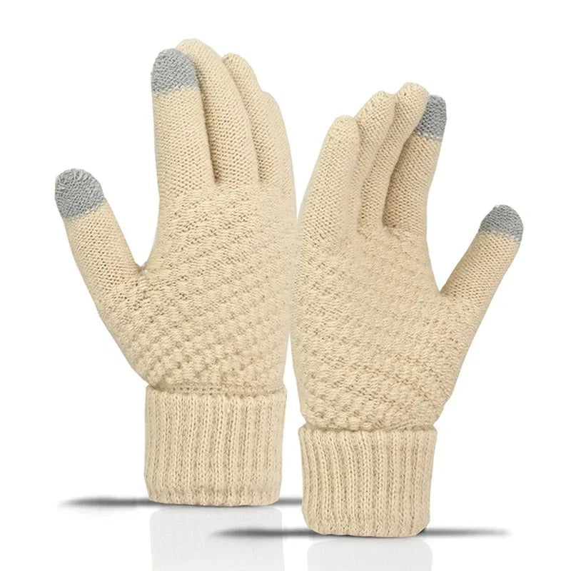 Guantes de invierno de punto de Cachemira para mujer