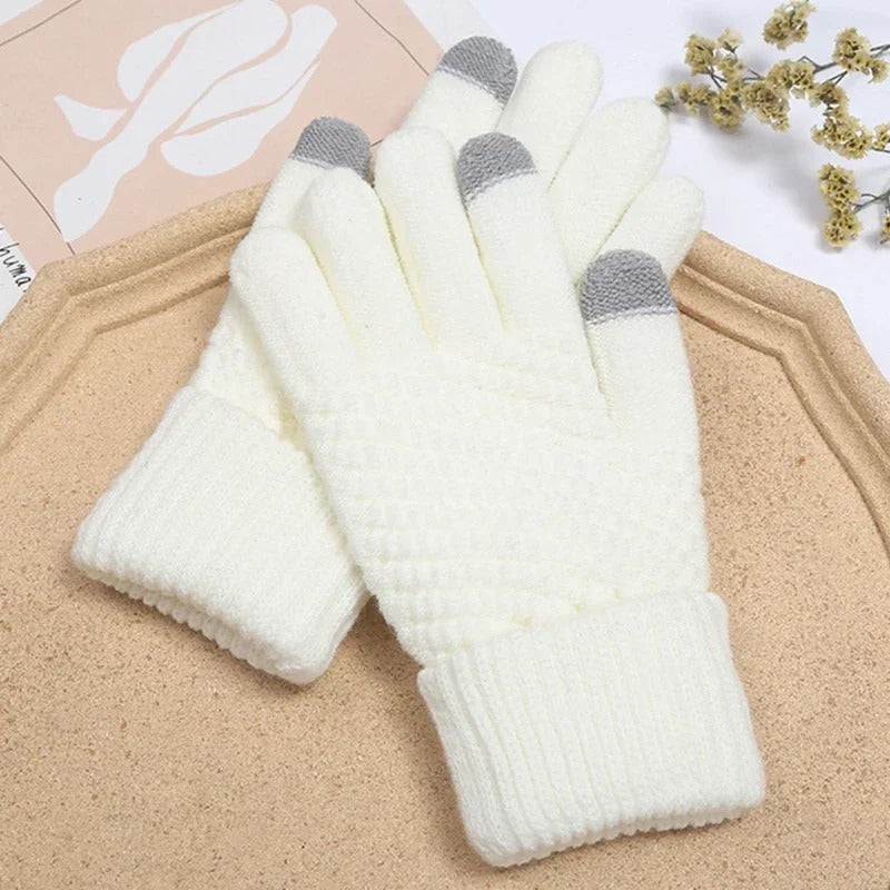 Guantes de invierno de punto de Cachemira para mujer