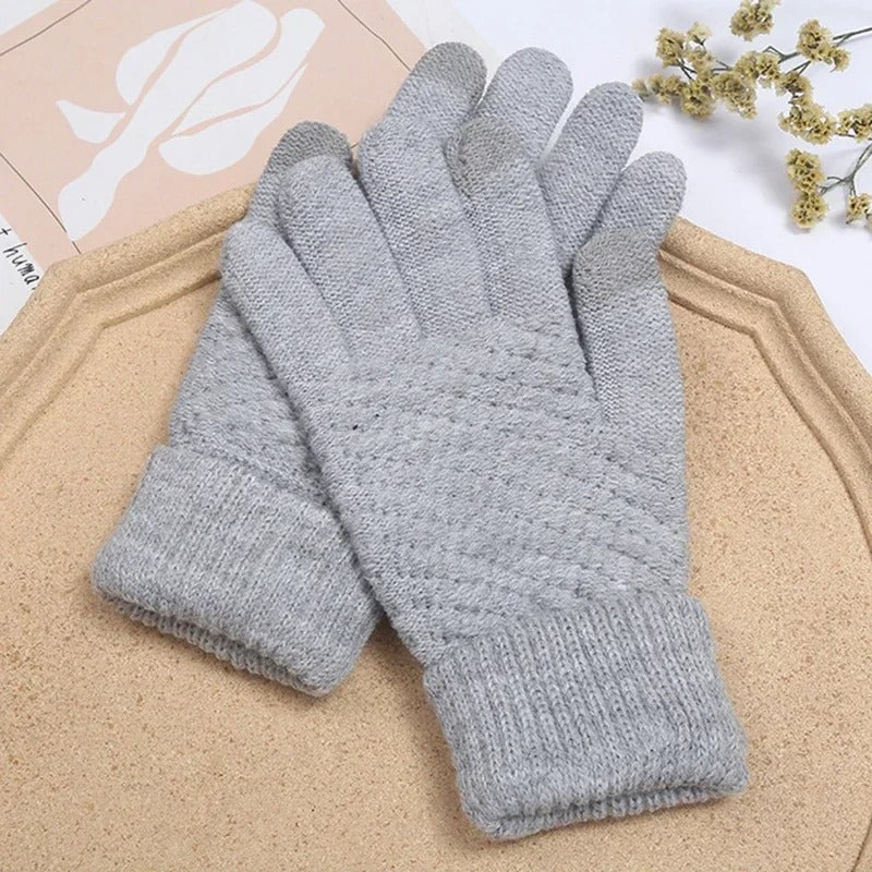 Guantes de invierno de punto de Cachemira para mujer