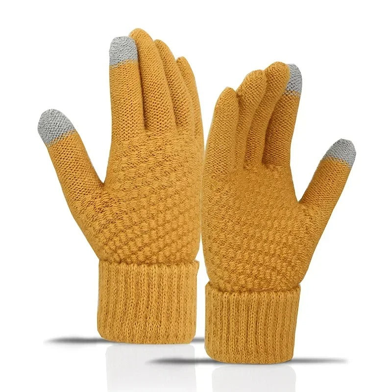 Guantes de invierno de punto de Cachemira para mujer