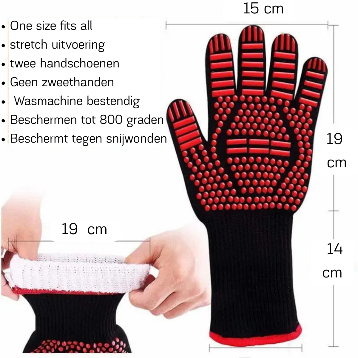 Guantes para barbacoa resistentes hasta 800 °C