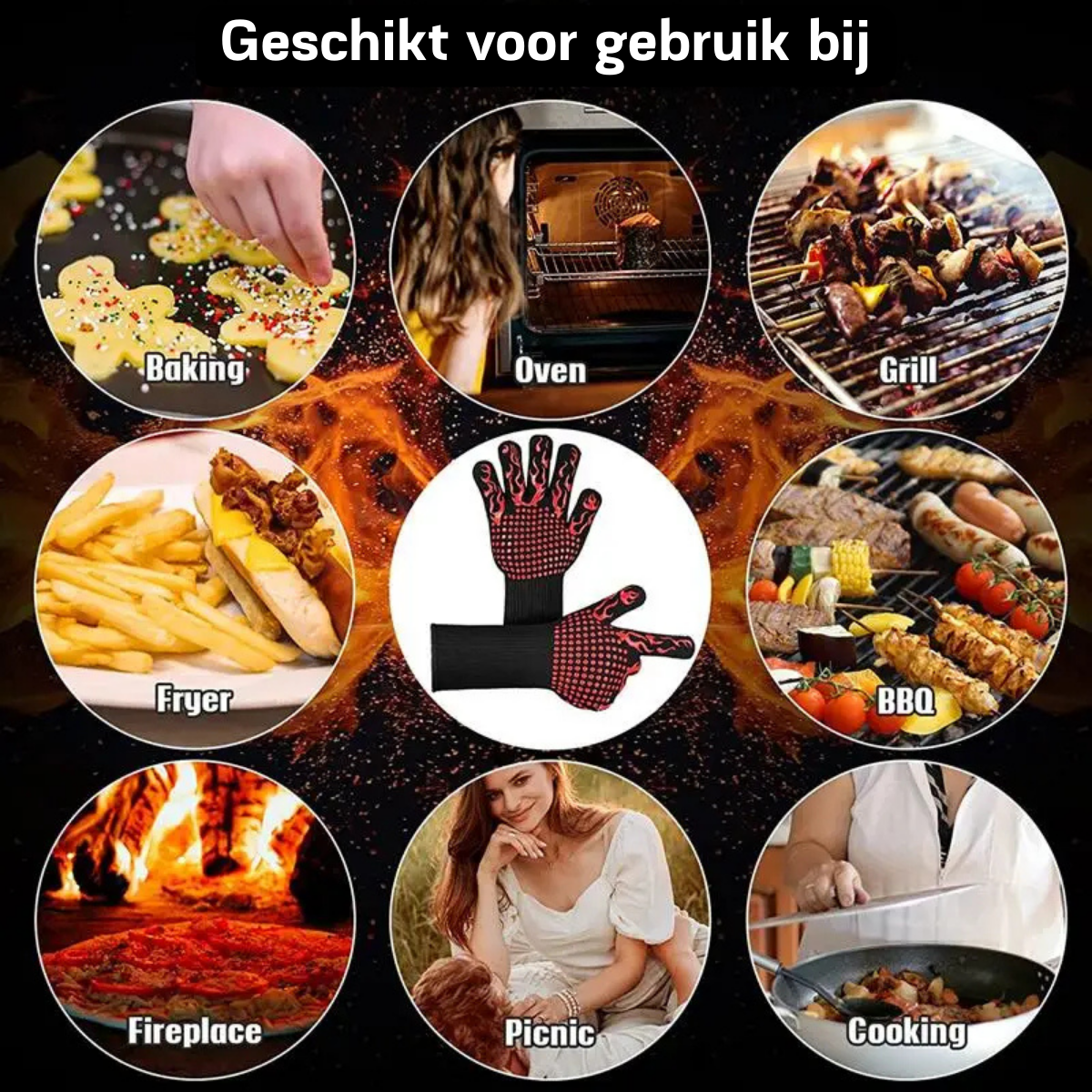 Guantes para barbacoa resistentes hasta 800 °C