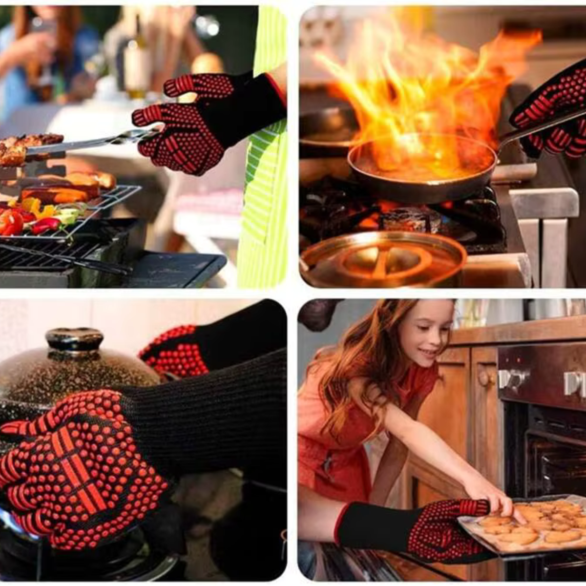 Guantes para barbacoa resistentes hasta 800 °C