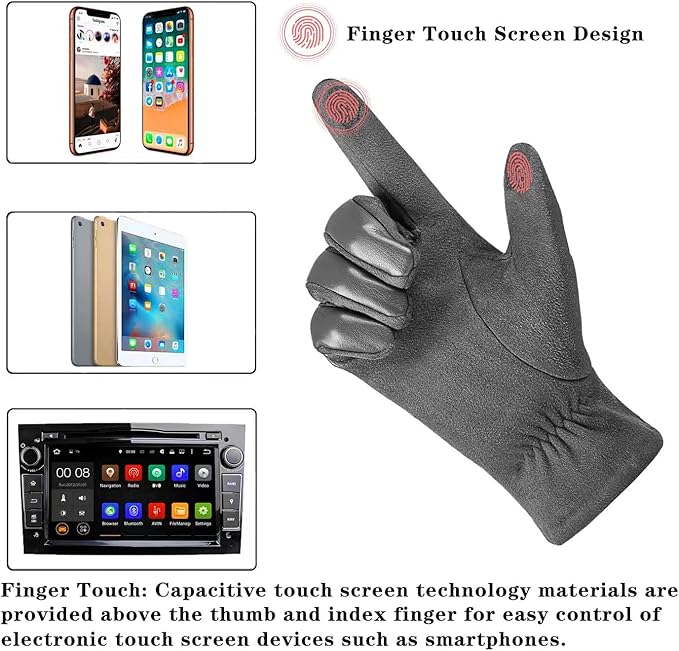 Guantes táctiles de invierno de ante