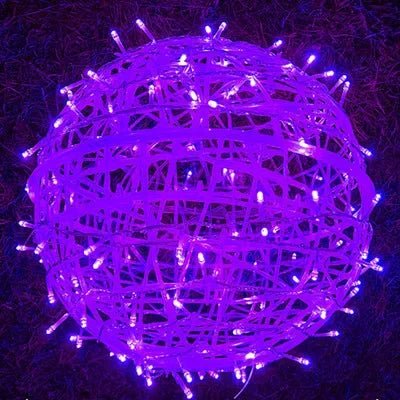 Guirnalda de Luces Decorativa para Exterior con Bolas de Ratán - Iluminación para Jardín - Esferas Decorativas