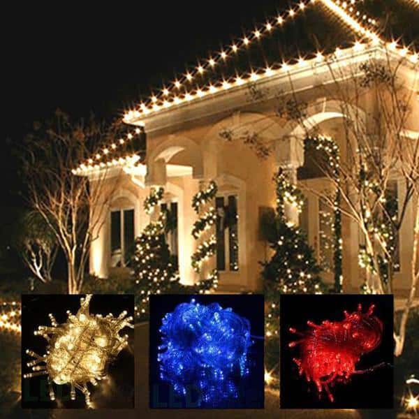 Guirnalda de luces LED – 100 LED para interior/exterior de 10 metros, blanco cálido, rojo, verde, multicolor o azul