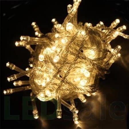 Guirnalda de luces LED – 100 LED para interior/exterior de 10 metros, blanco cálido, rojo, verde, multicolor o azul