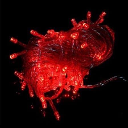 Guirnalda de luces LED – 100 LED para interior/exterior de 10 metros, blanco cálido, rojo, verde, multicolor o azul