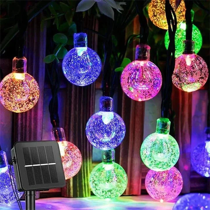 Guirnalda de luces LED solares para exterior - Resistente al agua - Para jardín