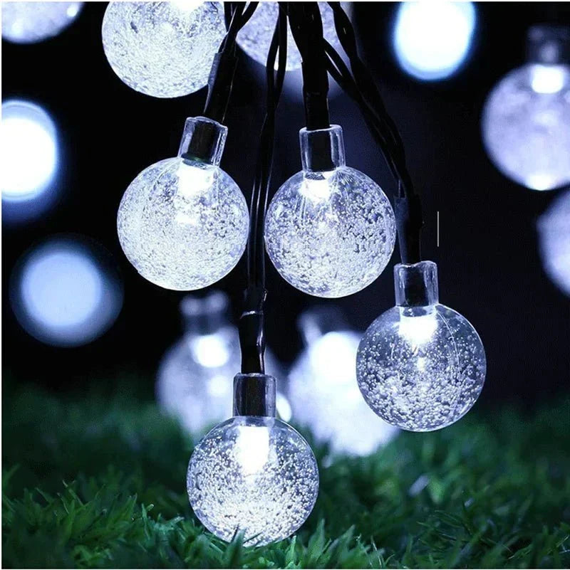 Guirnalda de luces LED solares para exterior - Resistente al agua - Para jardín