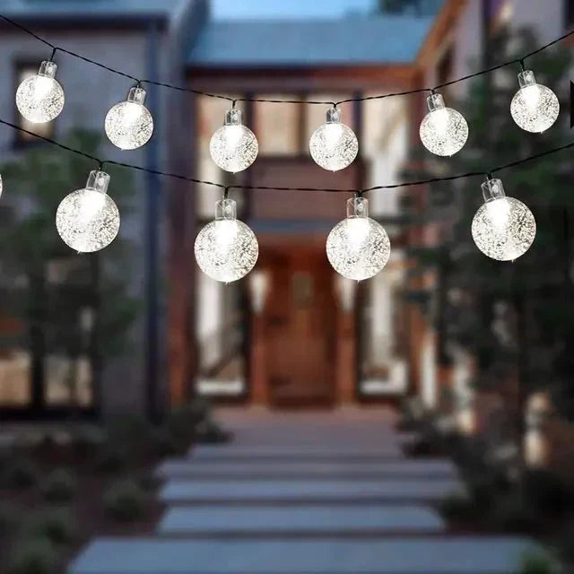 Guirnalda de luces LED solares para exterior - Resistente al agua - Para jardín