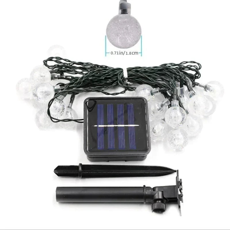 Guirnalda de luces LED solares para exterior - Resistente al agua - Para jardín
