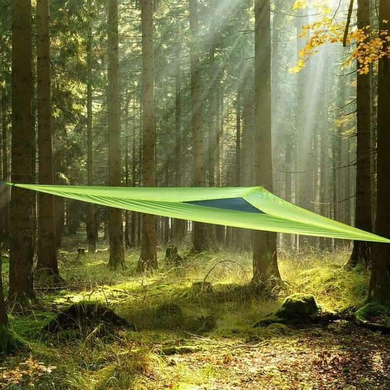 Hamaca de camping multipersona con sistema de anclaje de 3 puntos