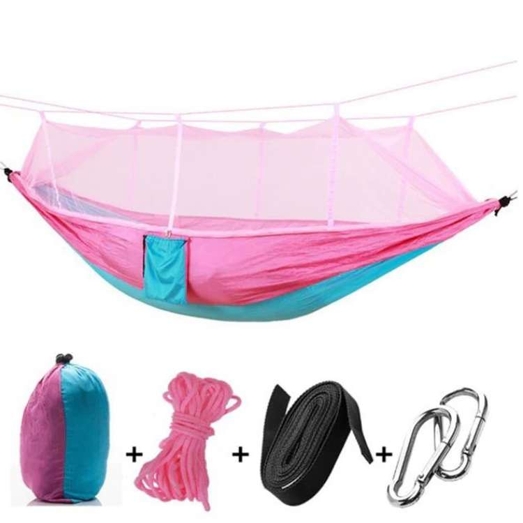 Hamaca portátil para camping y exteriores con mosquitera