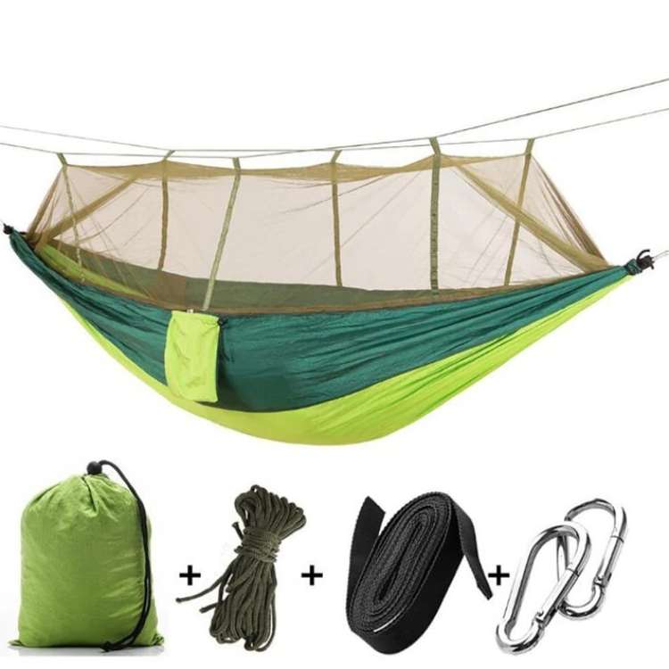 Hamaca portátil para camping y exteriores con mosquitera