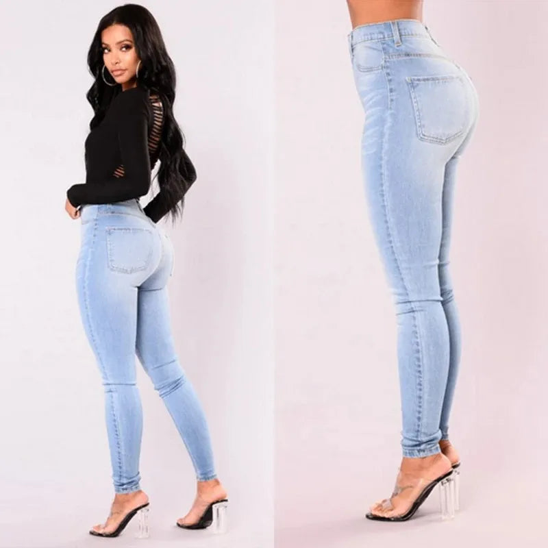 Jeggings slim fit cintura alta para mujer