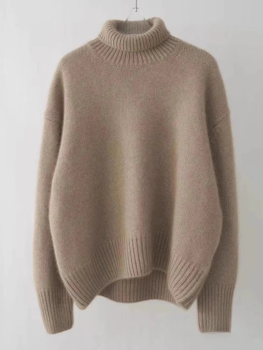 Jersey de cuello alto de cachemira para mujer