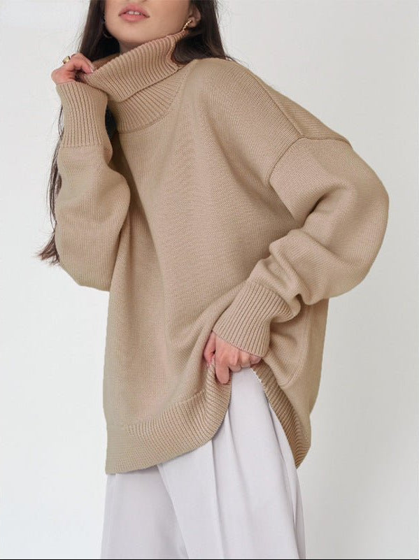 Jersey de cuello alto oversized para mujer
