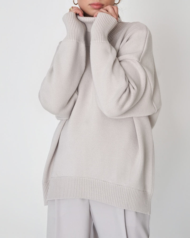 Jersey de cuello alto oversized para mujer