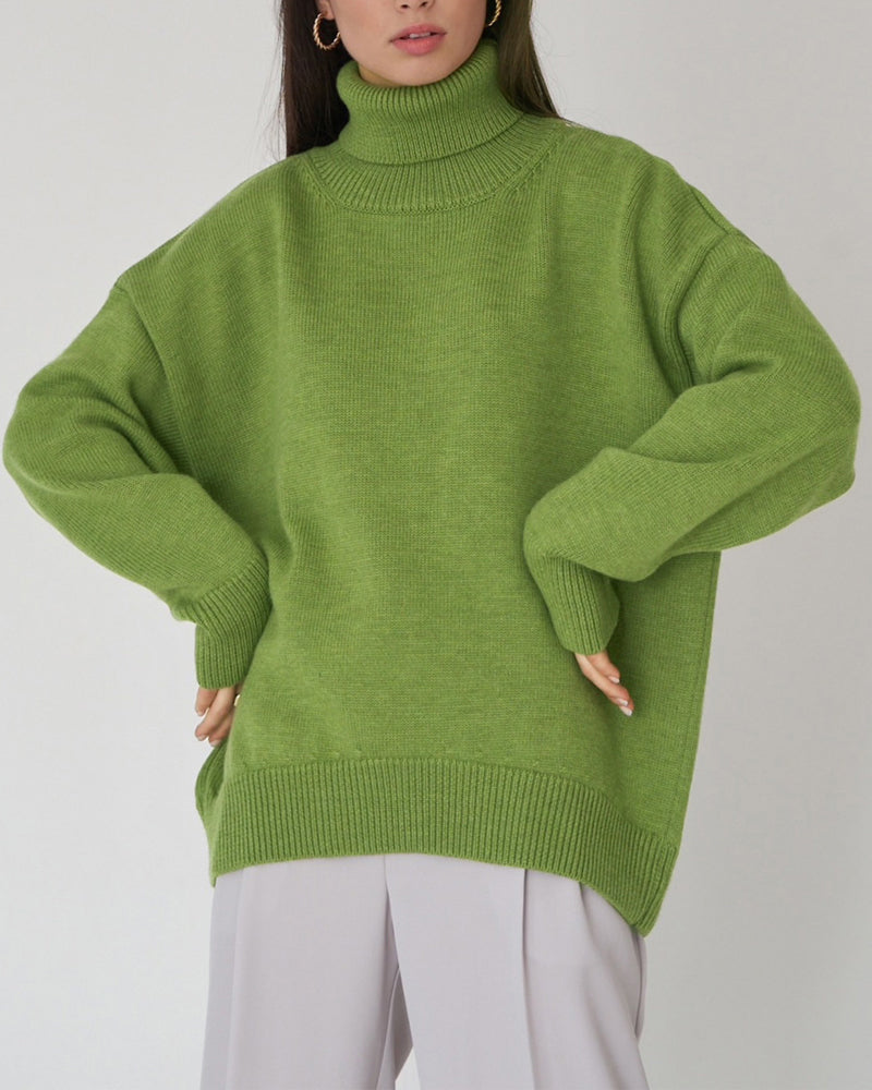 Jersey de cuello alto oversized para mujer