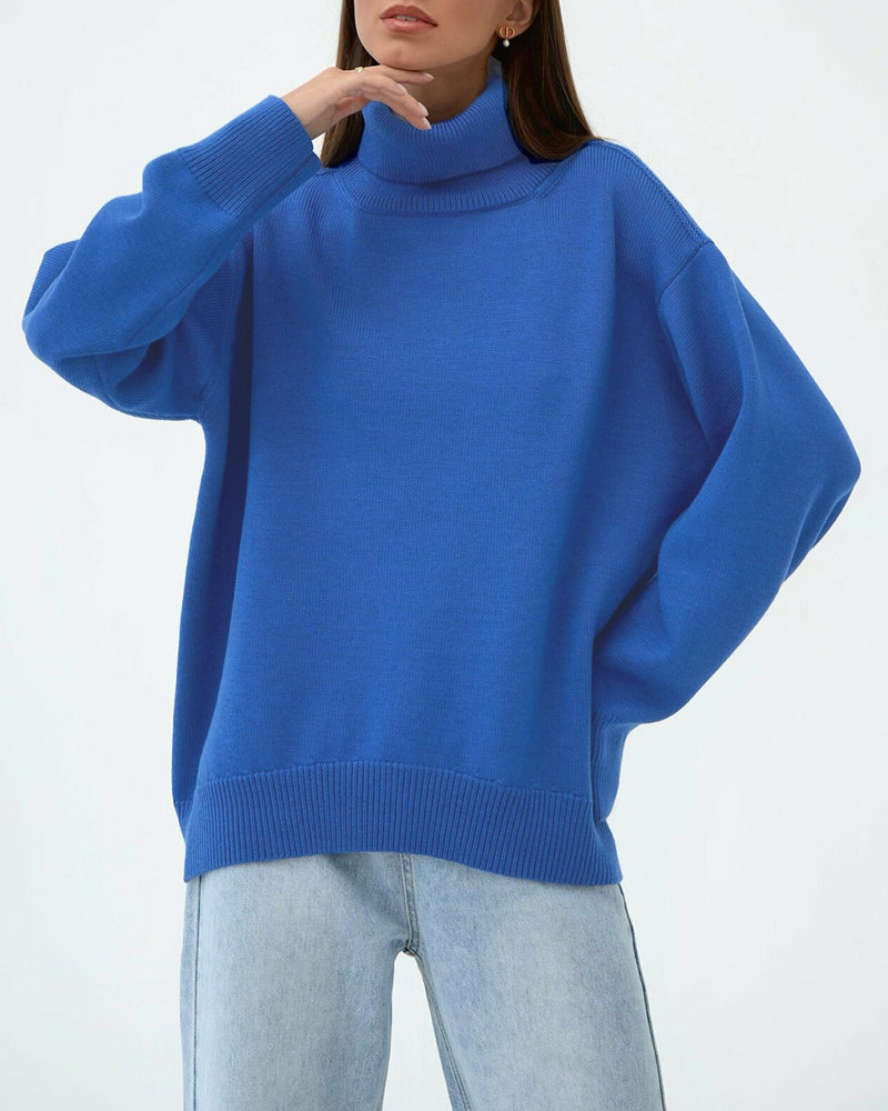 Jersey de cuello alto oversized para mujer