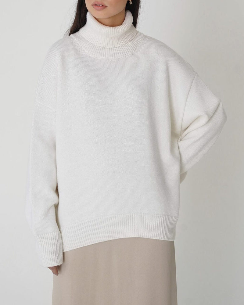 Jersey de cuello alto oversized para mujer