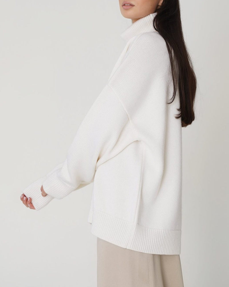 Jersey de cuello alto oversized para mujer