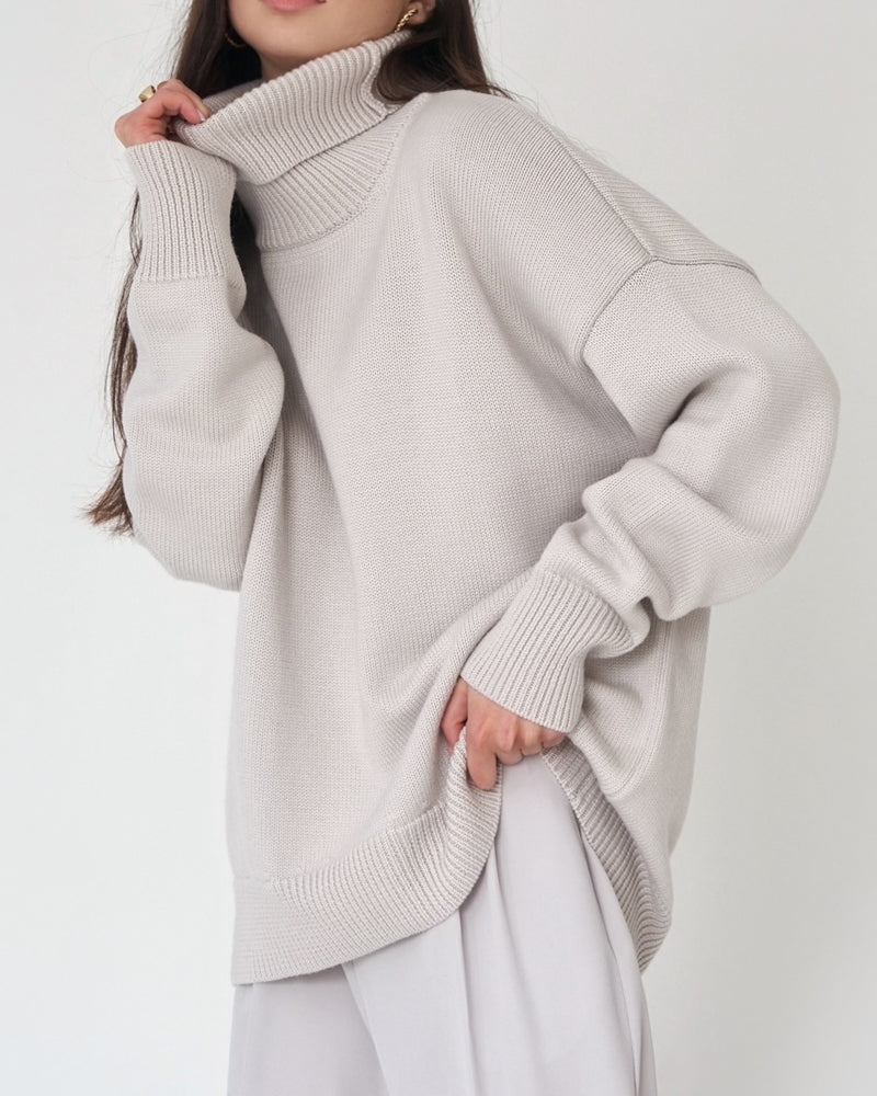 Jersey de cuello alto oversized para mujer