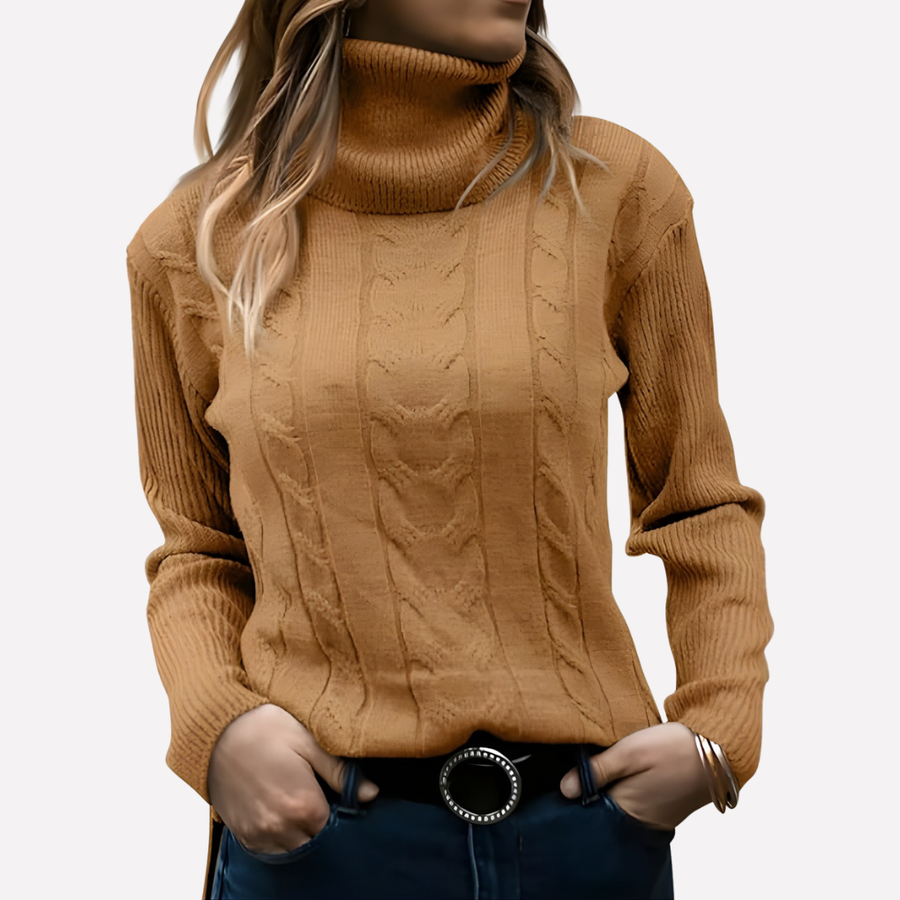 Jersey de cuello alto para mujer: estilo casual para el día a día
