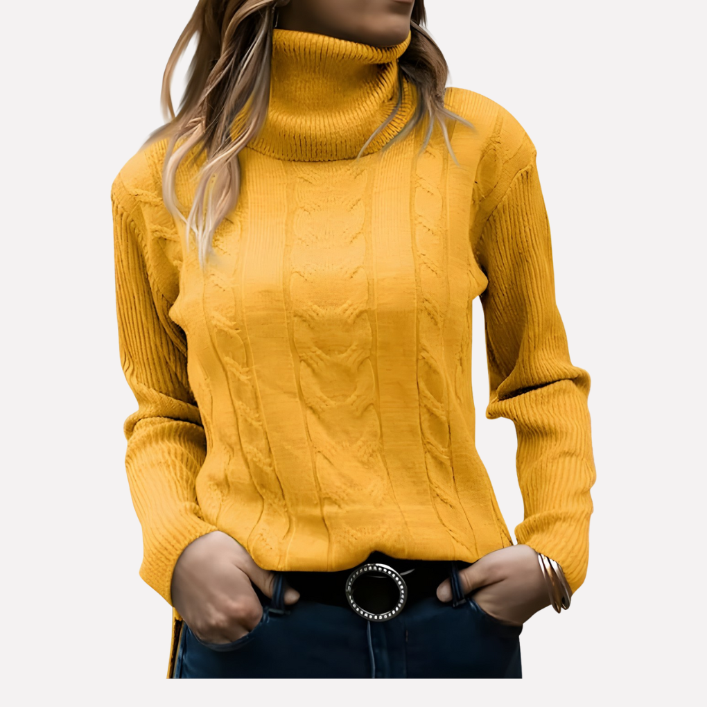 Jersey de cuello alto para mujer: estilo casual para el día a día