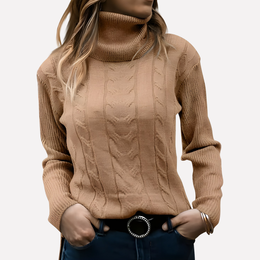 Jersey de cuello alto para mujer: estilo casual para el día a día