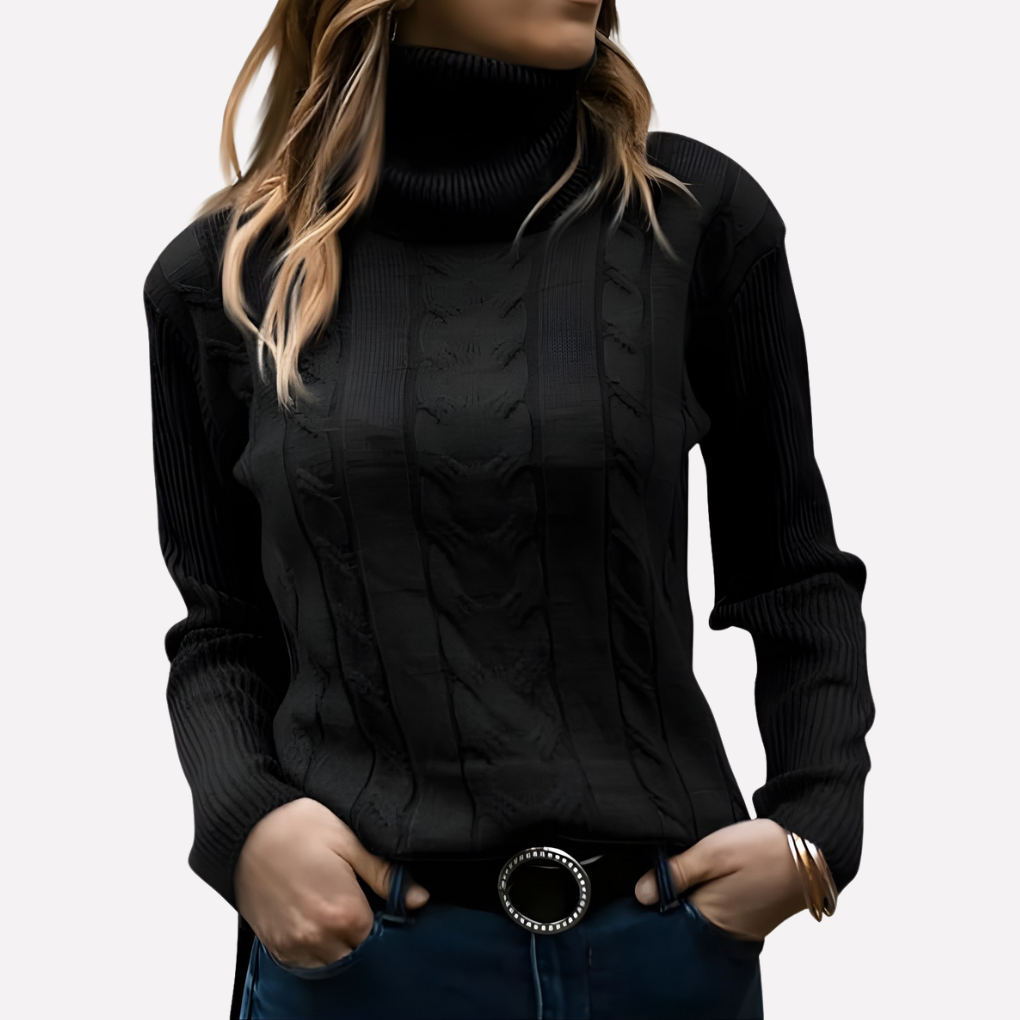 Jersey de cuello alto para mujer: estilo casual para el día a día