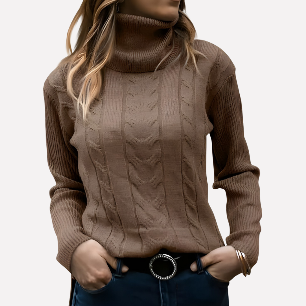 Jersey de cuello alto para mujer: estilo casual para el día a día
