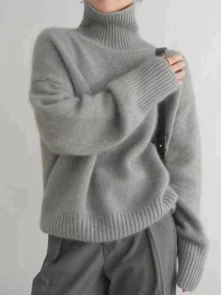 Jersey de cuello alto para mujer: jersey de punto lujoso y elegante