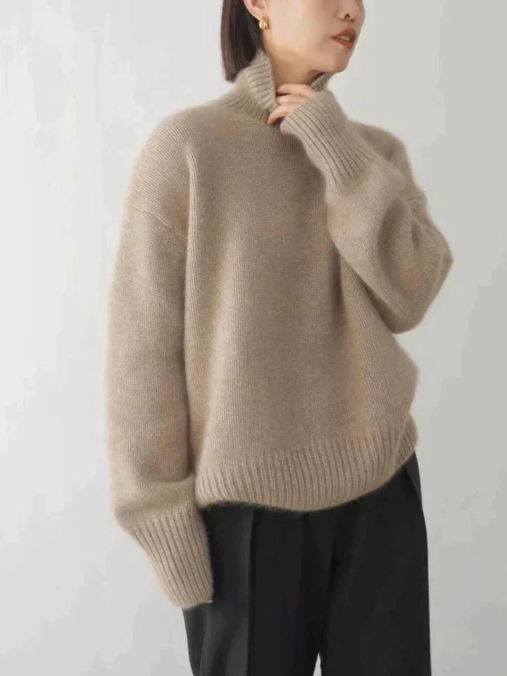 Jersey de cuello alto para mujer: jersey de punto lujoso y elegante