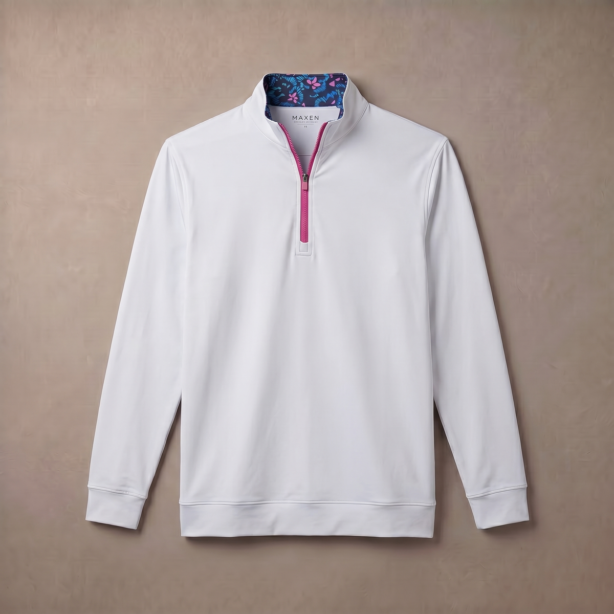 Jersey de golf para hombre con cremallera de un cuarto, elástico en 4 direcciones y de secado rápido