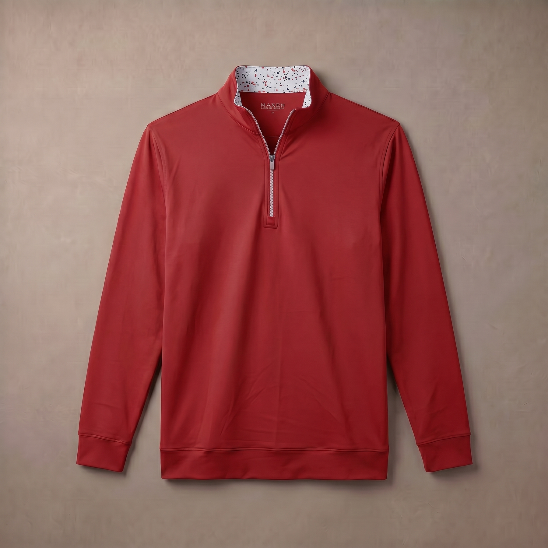 Jersey de golf para hombre con cremallera de un cuarto, elástico en 4 direcciones y de secado rápido