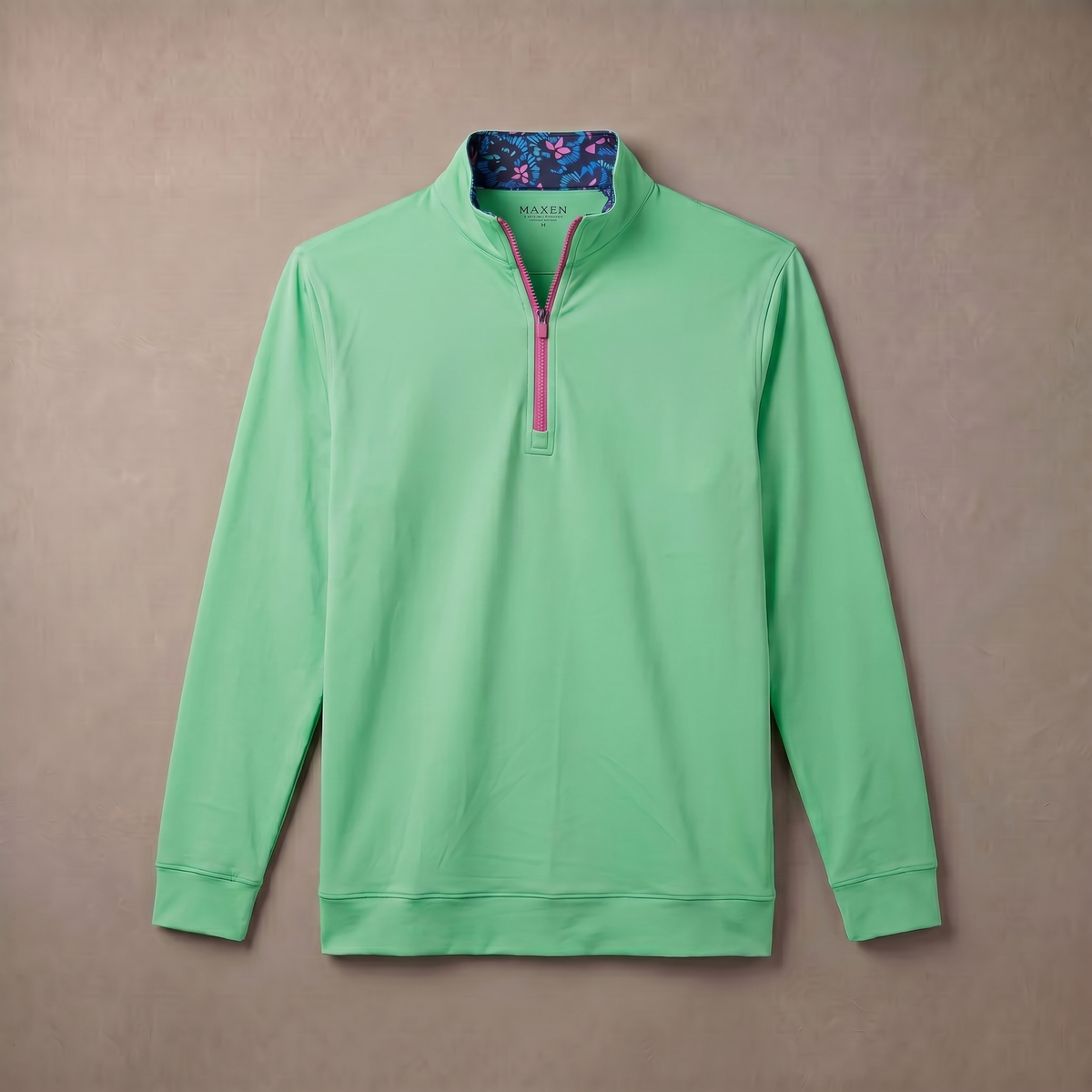 Jersey de golf para hombre con cremallera de un cuarto, elástico en 4 direcciones y de secado rápido