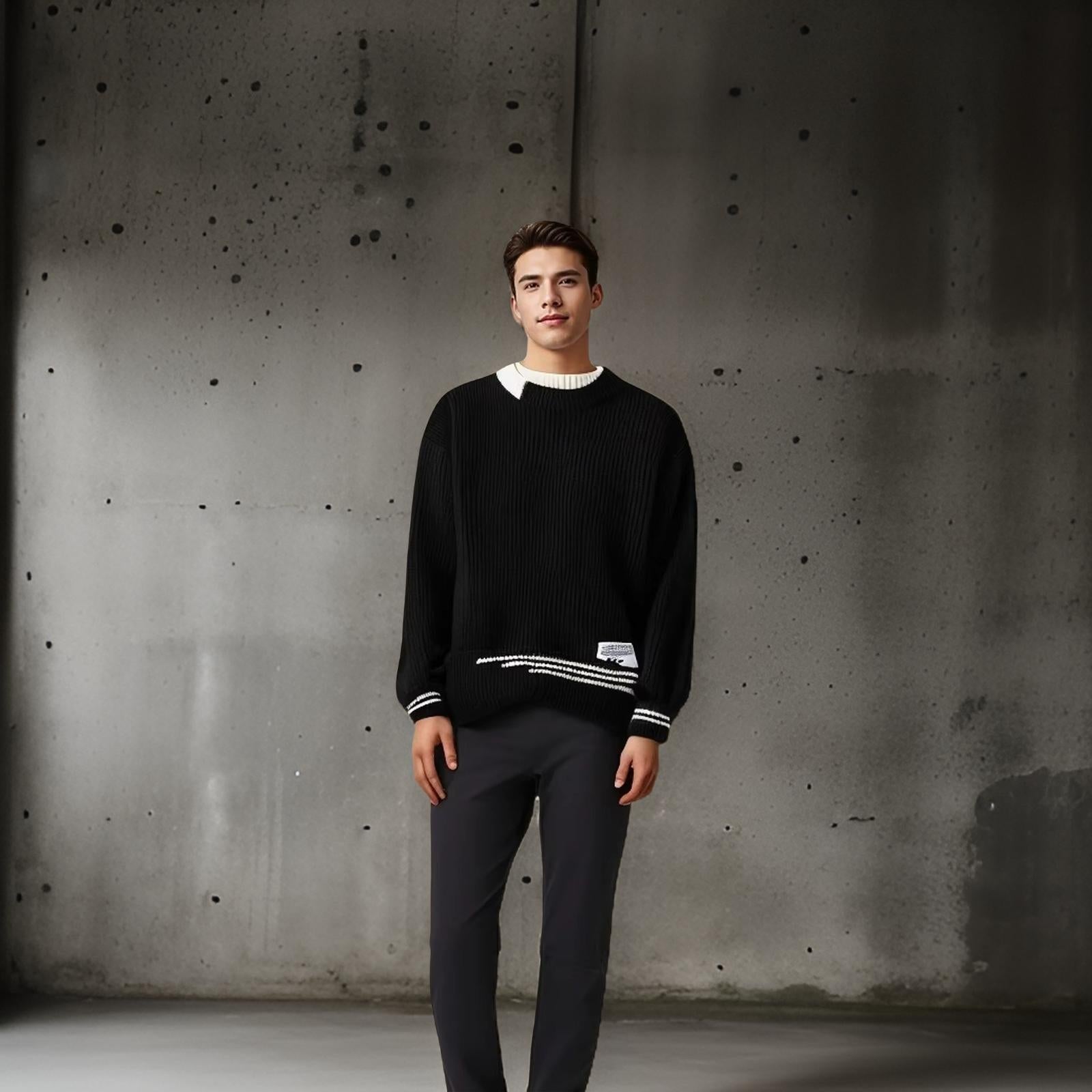 Jersey de hombre con cuello redondo